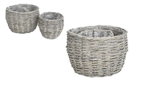 KASPÓ VESSZŐ SZÜRKE S/2 90-22-110/D26XH19  D17XH16CM 1DB