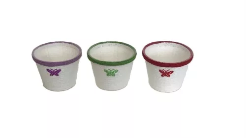 PAPÍRKASPÓ PILLANGÓS MIX 9-12/FEHÉR D12XH9CM 1DB