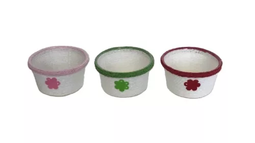 PAPÍRKASPÓ KEREK SZÍNES PEREM 9-23/MIX D15,5XH7CM 1DB
