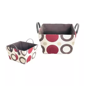 DOBOZ TEXTIL PIROS PÖTTYÖS 14-L-39/M D25,5X25,5XH15CM 1DB
