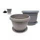 SARA VIRÁGCSERÉP+ALÁTÉT MOKKA 30CM 1DB
