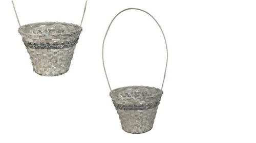 FLORENTIN BAMBUSZ KEREK SZÜRKE MINTÁS 66-50/GREY - D23XH17/53CM 1DB