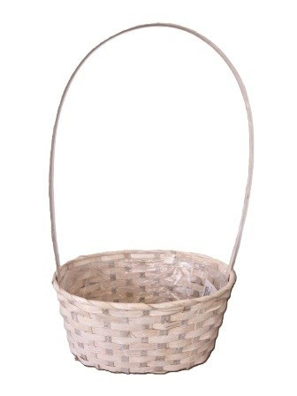 FLORENTIN BAMBUSZ OVÁL ANTIKOLT 66-2-A/FEHÉR - 30X22XH13/49CM 1DB