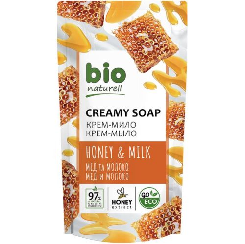 BIO NATURELL FOLYÉKONY SZAPPAN UTÁNTÖLTŐ MÉZ TEJ 460ML