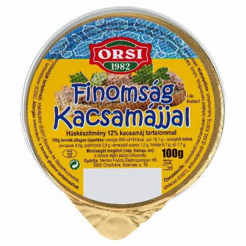ORSI FINOMSÁG PÁSTÉTOM KACSAMÁJJAL 100G