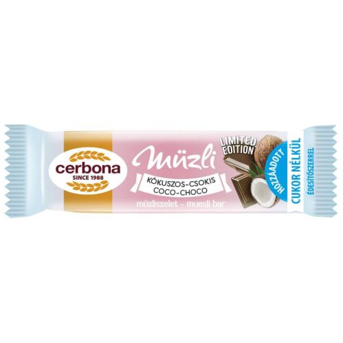 CERBONA MÜZLISZELET LIMITÁLT KÓKUSZ CSOKI 20G