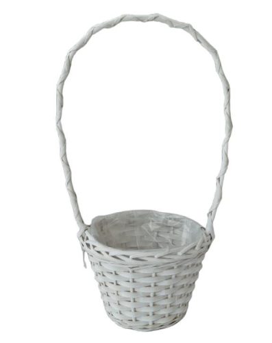 KOSÁR RATTAN FONOTT FÜLES KEREK FEHÉR 54-106-D22*H16/50CM 1DB