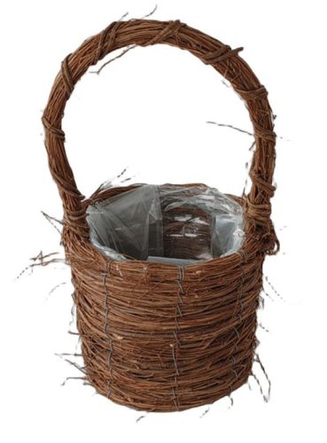 KOSÁR RATTAN FONOTT FÜLES BARNA KÓCOS 54-108-D19XH16/35CM 1DB