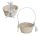 KOSÁR RATTAN FONOTT FÜLES FEHÉR MASNIS 66-39-A/FEHÉR-D19*H9/32CM 1DB