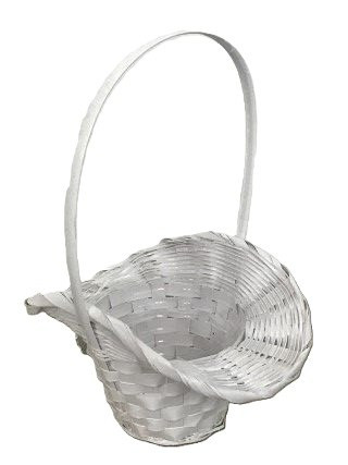 KOSÁR RATTAN BAMBUSZ FLOR.FEHÉR 66-54/W-22*17*H13/30CM 1DB
