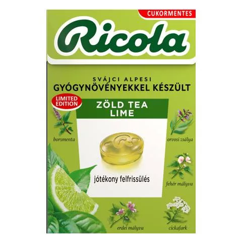 RICOLA CUKORKA ZÖLD TEA LIME 40G