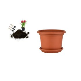 CILINDRO VIRÁGCSERÉP+ALÁTÉT TERRA 25CM 1DB