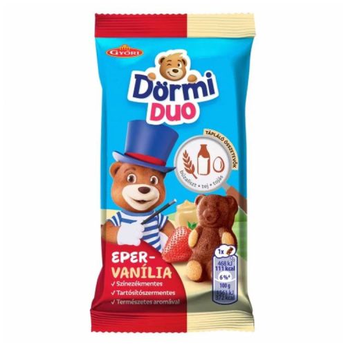 GYŐRI ÉDES DÖRMI DUÓ PISKÓTASZELET VANÍLIA-EPER 30G