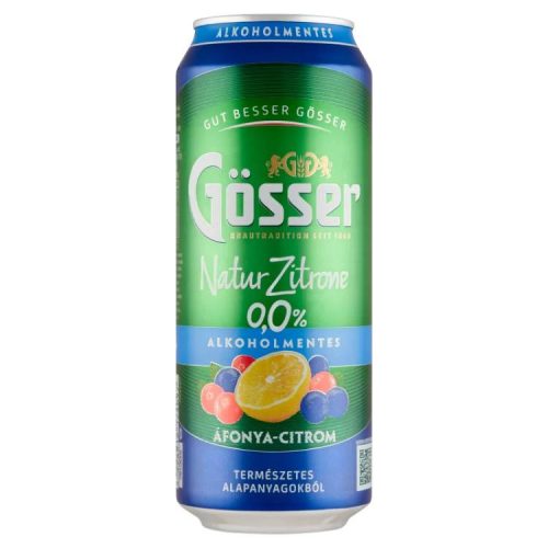 GÖSSER NATUR ZITRONE SÖR ÁFONYA CITROM DOBOZOS 0% DRS 500ML