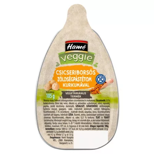 HAMÉ VEGGIE ZÖLDSÉGPÁSTÉTOM CSICSERIBORSÓVAL KURKUMÁVAL 105G