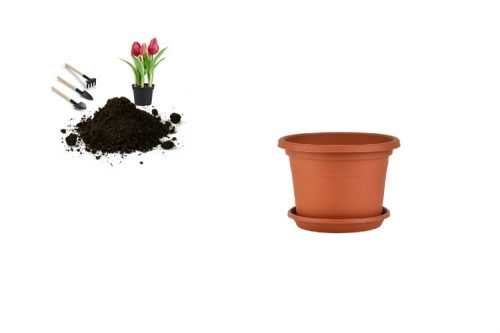CILINDRO VIRÁGCSERÉP+ALÁTÉT TERRA 17CM 1DB
