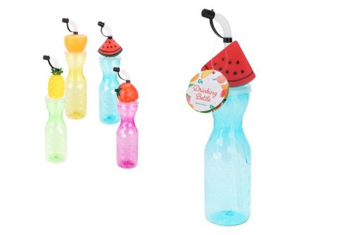 KULACS MŰANYAG SZÍVÓSZÁLLAL GYÜMÖLCS DEKOROS 500ML CY4655990 1DB