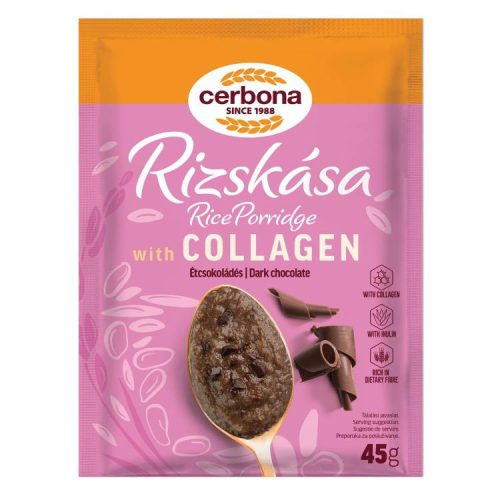 CERBONA RIZSKÁSA ÉTCSOKOLÁDÉS KOLLAGÉNNEL ÉS INULINNAL 45G