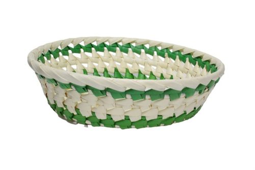 KOSÁR FONOTT PÁLMALEVÉL KEREK 20XH5CM 8PL04 1DB
