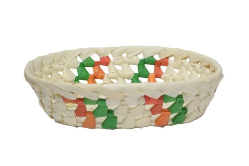 KOSÁR FONOTT PÁLMALEVÉL OVÁLIS MAGYAR 23X17XH6CM 8PL06 1DB