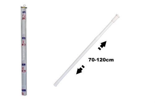 ZUHANYFÜGGÖNYRÚD TELESZKÓP.FEHÉR FÉM MŰANYAG BEVONAT70-120CM ENG591 1DB