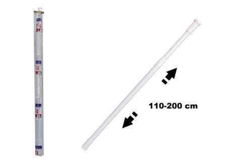 ZUHANYFÜGGÖNYRÚD TELESZKÓP.FEHÉR FÉM MŰANYAG BEVONAT110-200CM ENG592 1DB