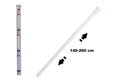 ZUHANYFÜGGÖNYRÚD TELESZKÓP.FEHÉR FÉM MŰANYAG BEVONAT140-260CM ENG593 1DB