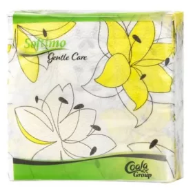   SOFTIMO GENTLE CARE SZALVÉTA SÁRGA VIRÁG MINTÁS 34X34CM 1RÉTEGŰ 45DB