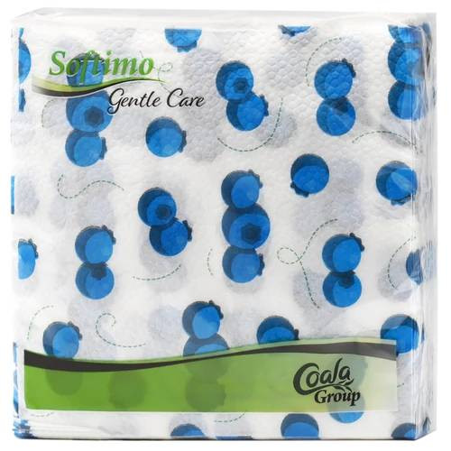 SOFTIMO GENTLE CARE SZALVÉTA ÁFONYA MINTÁS 34X34CM 1RÉTEGŰ 45DB