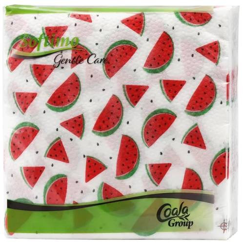 SOFTIMO GENTLE CARE SZALVÉTA DINNYE MINTÁS 34X34CM 1RÉTEGŰ 45DB
