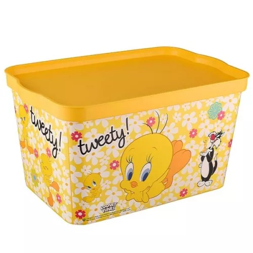 TÁROLÓ DOBOZ SZÖGLETES TWEETY 24L TP601-53 1DB