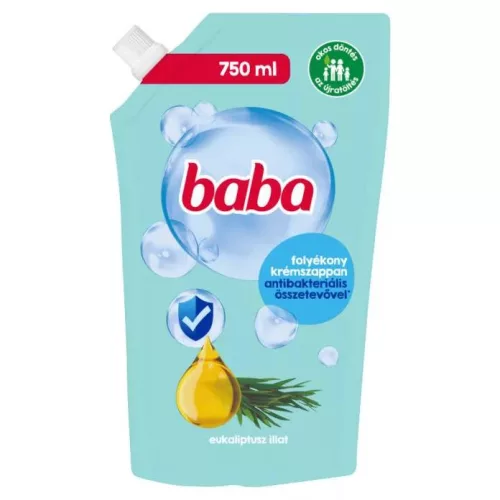 BABA FOLYÉKONY SZAPPAN ANTIBAKTERIÁLIS UTÁNTÖLTŐ EUKALIPTUSZ 750ML