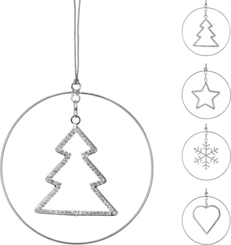 (KAR) FÜGGŐ DEKORÁCIÓ EZÜST 12CM A72100710 1DB