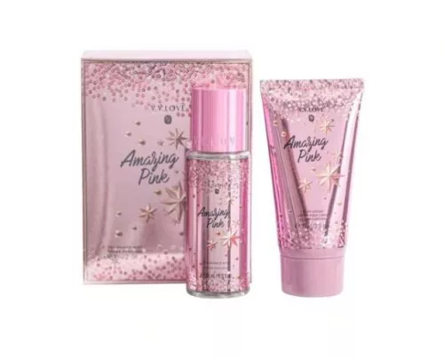 AJÁNDÉK SZETT AMAZING PINK TESTÁPOLÓ+TESTPERMET NŐI 1CS