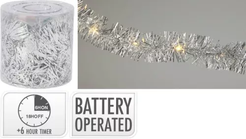(KAR) KARÁCSONYI GIRLAND EZÜST 50LED 5M CAA754640 1DB