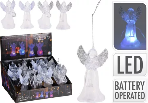 (KAR) KARÁCSONYI FÜGGŐ DEKORÁCIÓ LED ANGYAL 11CM AX5304380 1DB