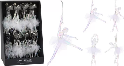 (KAR) KARÁCSONYI FÜGGŐ DEKORÁCIÓ BALERINA 15CM CAA111220 1DB