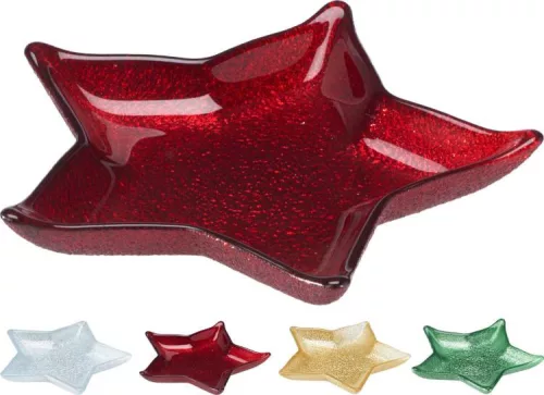 (KAR) KARÁCSONYI TÁNYÉR ÜVEG FENYŐFA ALAKÚ 15CM 44300690 1DB