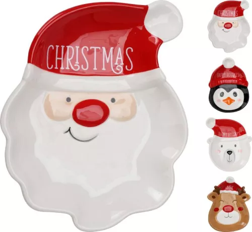 (KAR) KARÁCSONYI TÁL FIGURÁS 18,5CM AZD503280 1DB