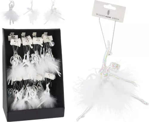 (KAR) KARÁCSONYI FÜGGŐ DEKORÁCIÓ BALERINA 15X10CM CAA812300 1DB