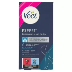   VEET HASZNÁLATRA KÉSZ HIDEGGYANTA SZALAGOK ÉRZÉKENY BŐRRE 12DB