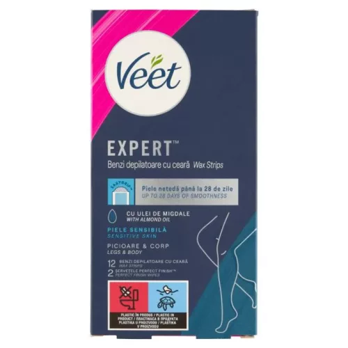 VEET HASZNÁLATRA KÉSZ HIDEGGYANTA SZALAGOK ÉRZÉKENY BŐRRE 12DB
