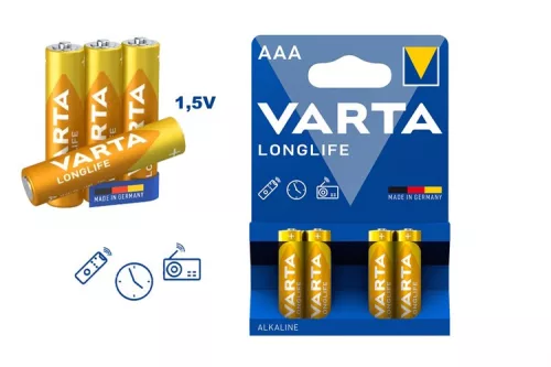 VARTA LONGLIFE ELEM MIKRO ALKÁLI AAA 4DB