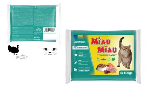 MIAU MIAU MACSKAELEDEL NEDVES MIX PULYKA-LAZAC 4X100G