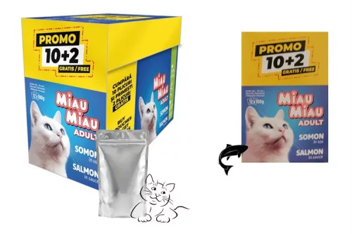MIAU MIAU MACSKAELEDEL NEDVES PROMO LAZAC (12X100G) 1,2KG