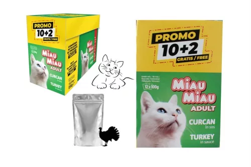 MIAU MIAU MACSKAELEDEL NEDVES PROMO PULYKA (12X100G) 1,2KG