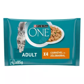 PURINA ONE MACSKAELEDEL NEDVES CSIRKE ZÖLDBAB 4X85G