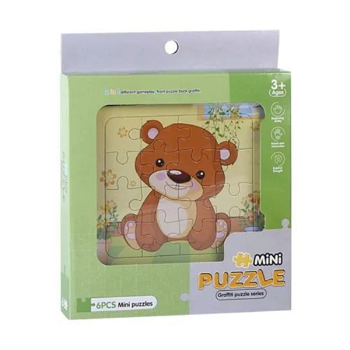 MINI PUZZLE KÉSZLET 6DB 17X20CM KR9101 1CS