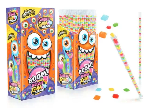 JOHNY BEE RÁGÓ BUBBLE GUM STRAWS 12G