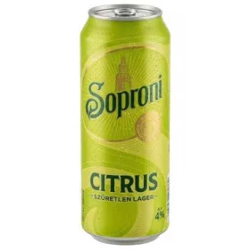SOPRONI SÖR SZŰRETLEN LAGER CITRUS DOBOZOS 4% DRS 500ML